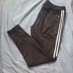 adidas Black Track Pants with White Stripes